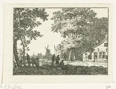 Landschap met hengelaar