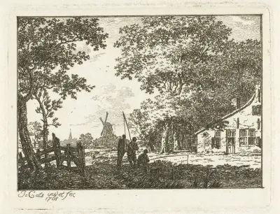Landschap met hengelaar