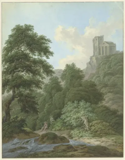 Landschap met hengelaar