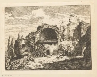 Landschap met herberg en ruïnes