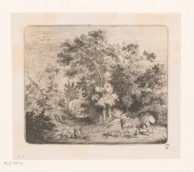 Landschap met herder en kudde