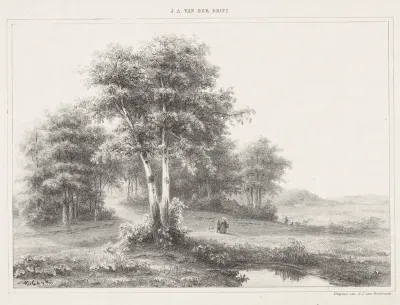 Landschap met herder en kudde