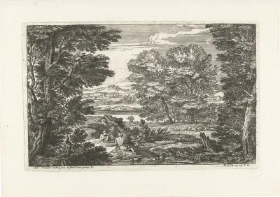 Landschap met herder met kudde