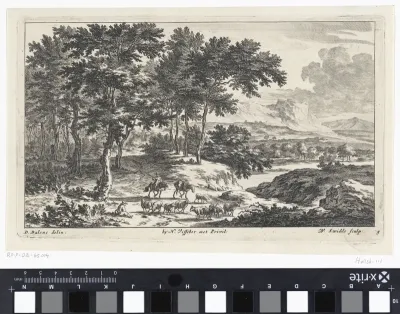 Landschap met herder te paard