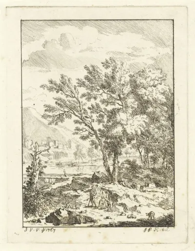 Landschap met herderfamilie