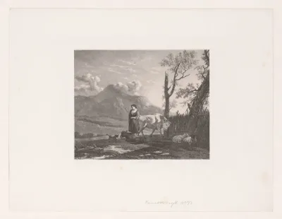 Landschap met herderin