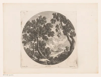Landschap met herders achter kudde