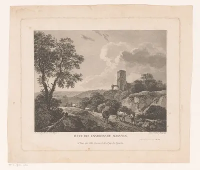 Landschap met herders en een ruïne