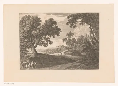 Landschap met herders en koeien
