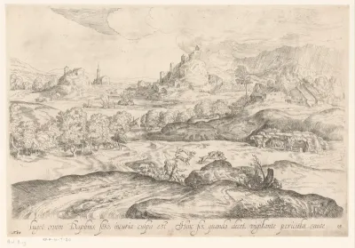 Landschap met herders en kudde