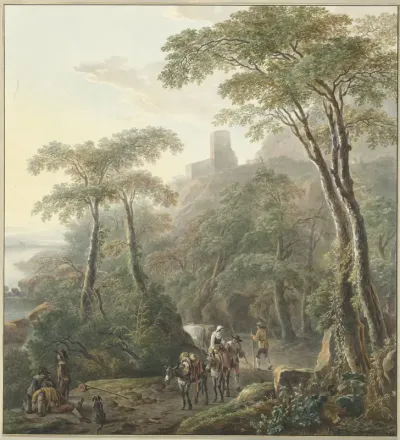 Landschap met herders en melkmeisje