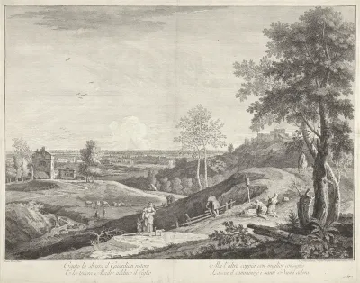 Landschap met herders en pelgrims