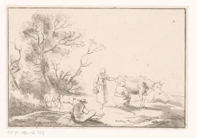 Landschap met herders en runderen