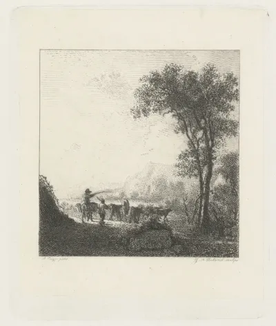 Landschap met herders en vee