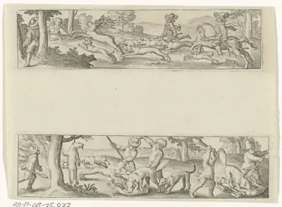 Landschap met hertenjacht / Landschap met wolvenjacht