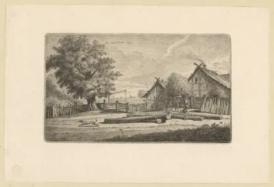 Landschap met het geboortehuis van Georg Friedrich Schmidt