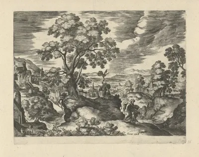 Landschap met het offer van Abraham