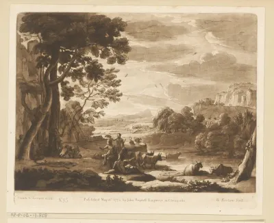 Landschap met het villen van Marsyas