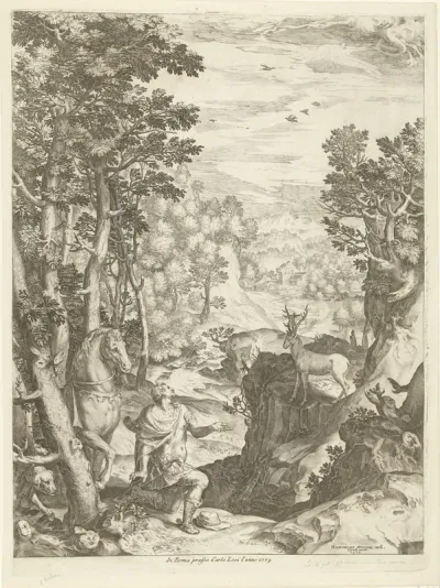 Landschap met het visioen van Eustachius