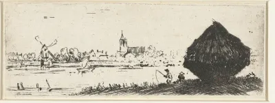 Landschap met hooiberg