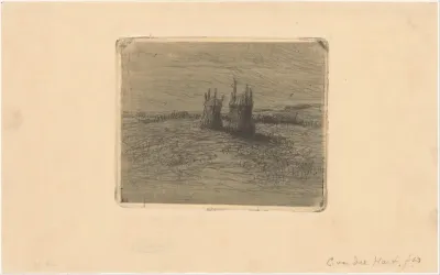 Landschap met hooibergen