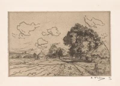 Landschap met hooistapels