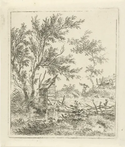 Landschap met houtsprokkelaar