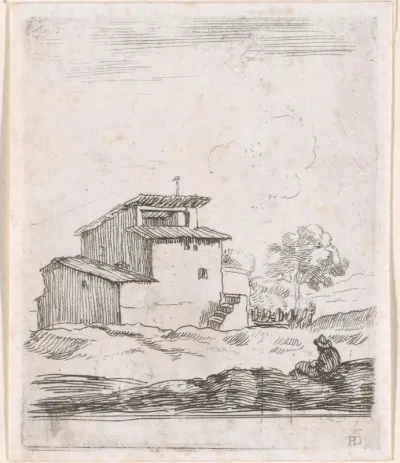 Landschap met huis