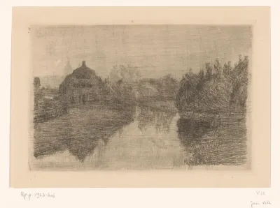 Landschap met huis en vaart