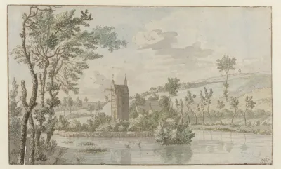 Landschap met huis Kluys bij Brussel