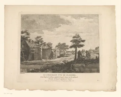 Landschap met huizen aan een rivier