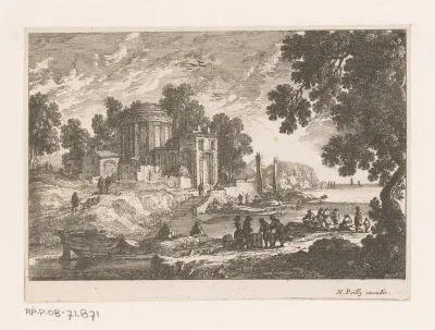 Landschap met inladen van boot