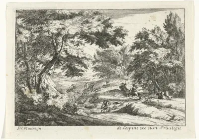 Landschap met jachttafereel