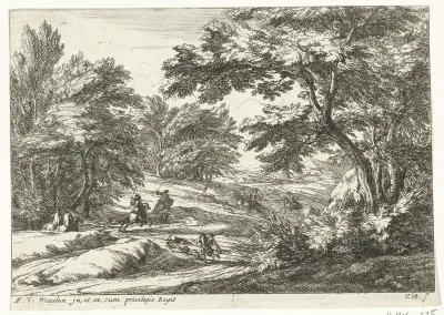 Landschap met jachttafereel