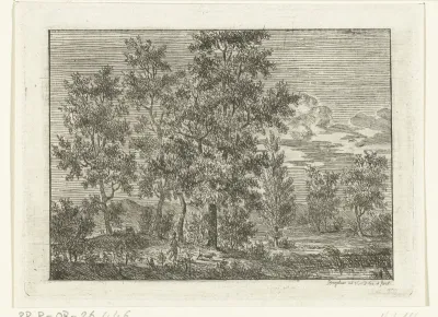 Landschap met jager en hond