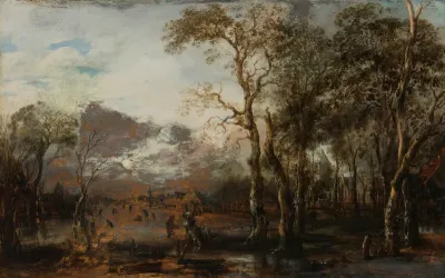 Landschap met jager