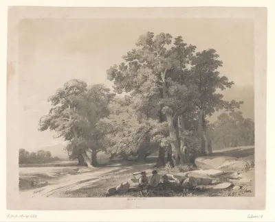 Landschap met kastanjebomen