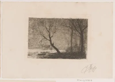 Landschap met kasteel aan een rivier