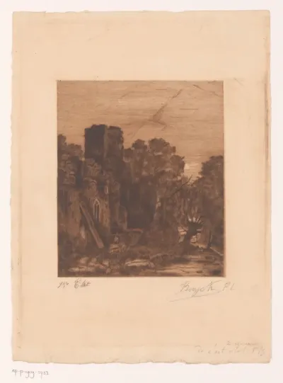 Landschap met kasteelruïne