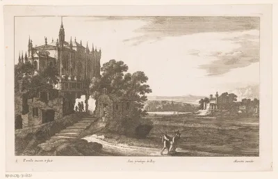 Landschap met kathedraal