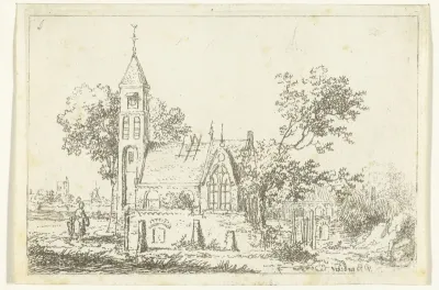 Landschap met kerk