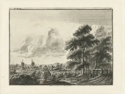 Landschap met kleine brug