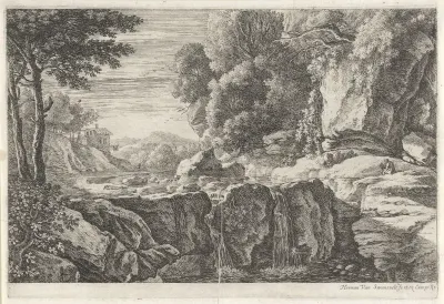 Landschap met kleine waterval
