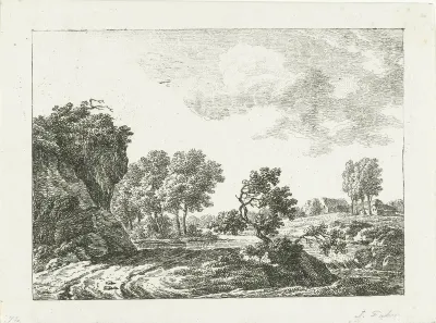 Landschap met kleine waterval