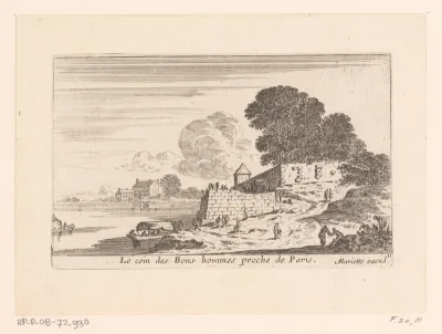 Landschap met klooster in de buurt van Parijs