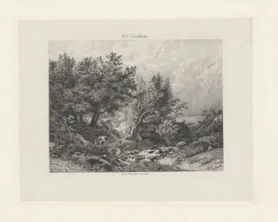 Landschap met koe en herderin
