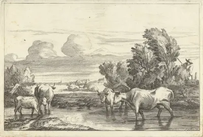 Landschap met koeien