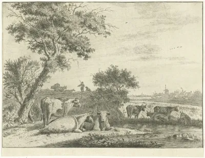 Landschap met koeien
