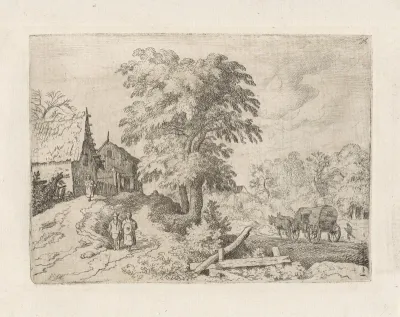 Landschap met koets