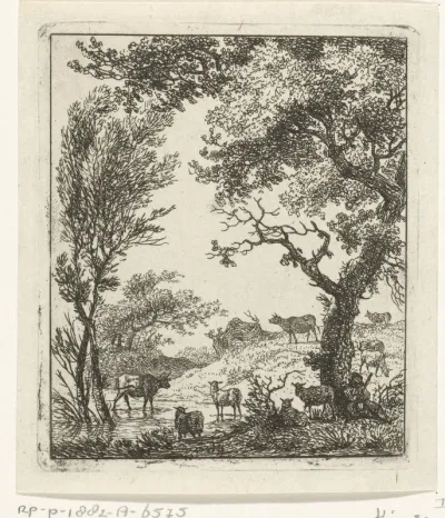 Landschap met kudde vee